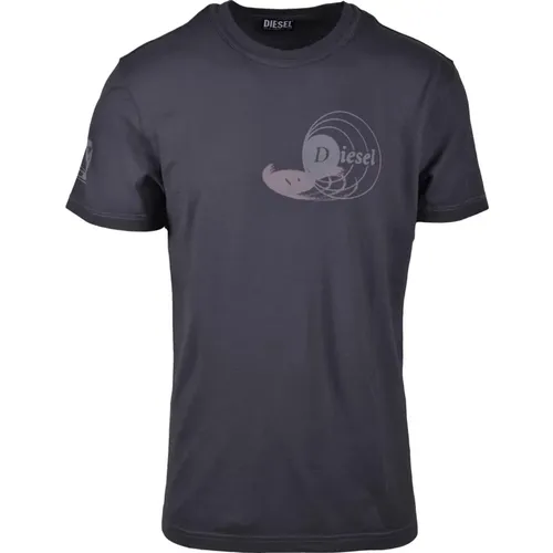 Anthracite T-Shirt for Men , male, Sizes: M, L - Diesel - Modalova