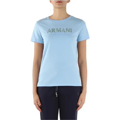 Cotton Logo T-shirt , female, Sizes: M - Armani Exchange - Modalova