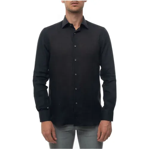 Italienisches Leinenkleid Hals Shirt , Herren, Größe: 4XL - Càrrel - Modalova