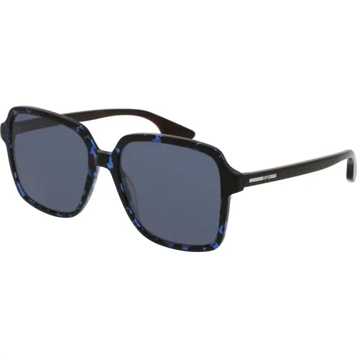 Blaue Havana Sonnenbrille , unisex, Größe: 54 MM - alexander mcqueen - Modalova