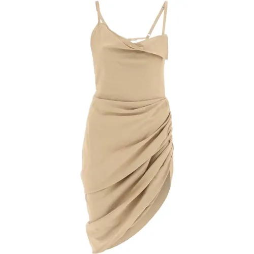 Asymmetrisches Drapiertes Mini Kleid , Damen, Größe: XS - Jacquemus - Modalova