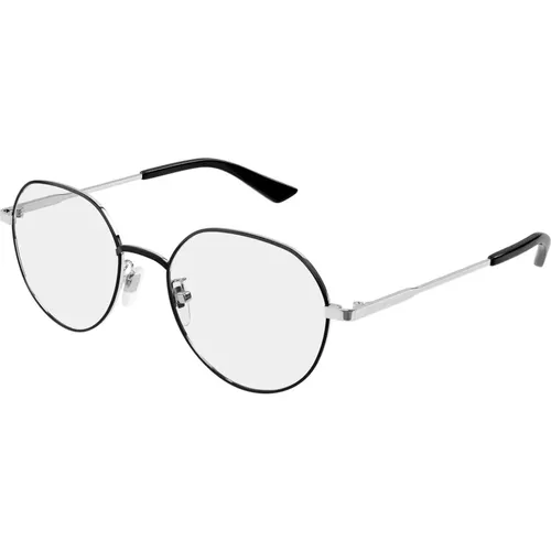 Stylish Eyewear Frames in Black Silver , unisex, Sizes: 53 MM - Gucci - Modalova