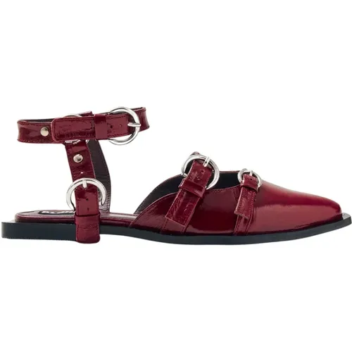 Thalara Onix Burgund Leder Ballett Flats - ALOHAS - Modalova