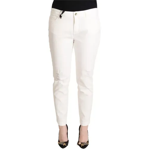 Weiße Baumwoll-Skinny-Denim-Damen-Schöne Jeans , Damen, Größe: XL - Dolce & Gabbana - Modalova