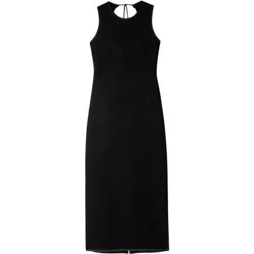 Schwarzes Enges Kleid mit Rückenöffnung - Sunnei - Modalova