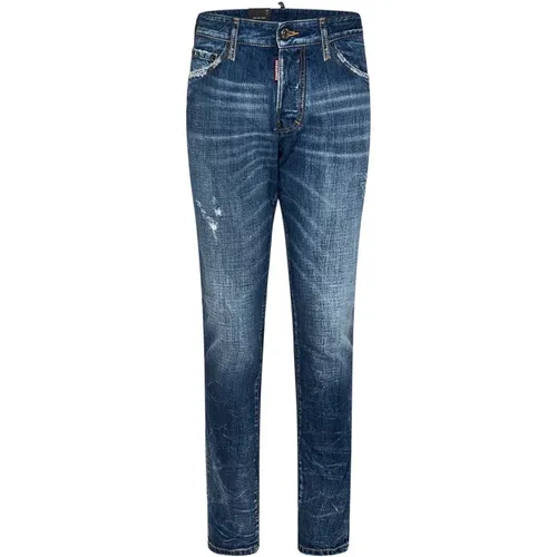 Blaue Slim Fit Jeans Aw24 , Herren, Größe: 2XL - Dsquared2 - Modalova