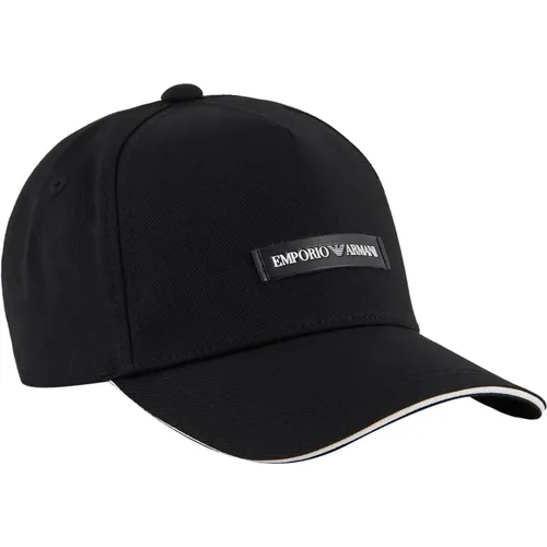 Canvas Baseball Cap mit Logo-Patch , Herren, Größe: ONE Size - Emporio Armani - Modalova