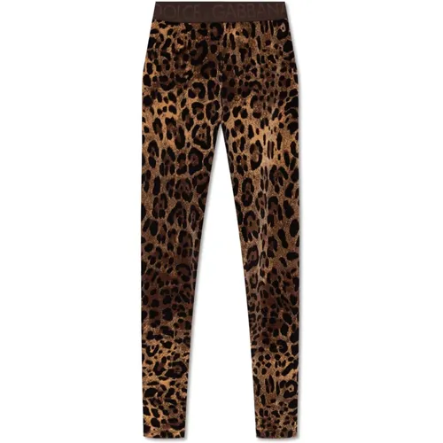 Leggings mit Leopardenmuster , Damen, Größe: 2XS - Dolce & Gabbana - Modalova