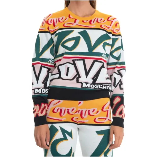 Round Neck Knitwear , female, Sizes: XS - Love Moschino - Modalova