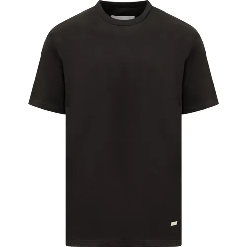 Schwarzes T-Shirt mit kurzen Ärmeln und Rundhalsausschnitt - Jil Sander - Modalova