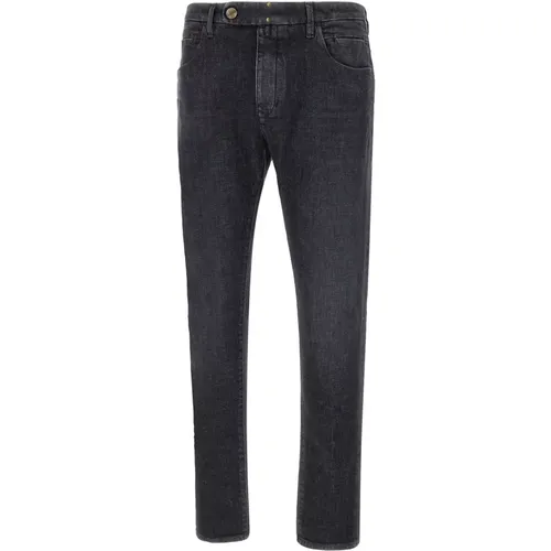 Schwarze Stretch-Denim-Slim-Fit-Jeans , Herren, Größe: W30 - Incotex - Modalova