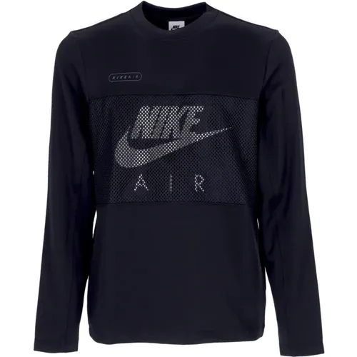 Langarm Crewneck Sportswear Poly-knit Shirt , Herren, Größe: M - Nike - Modalova