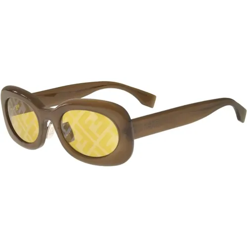 Braune Sonnenbrille FF M0108/S , Herren, Größe: 52 MM - Fendi - Modalova