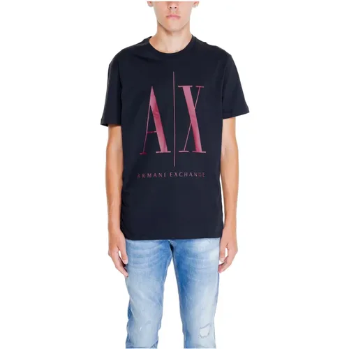 Baumwolle Herren T-Shirt Polo Herbst/Winter , Herren, Größe: M - Armani Exchange - Modalova