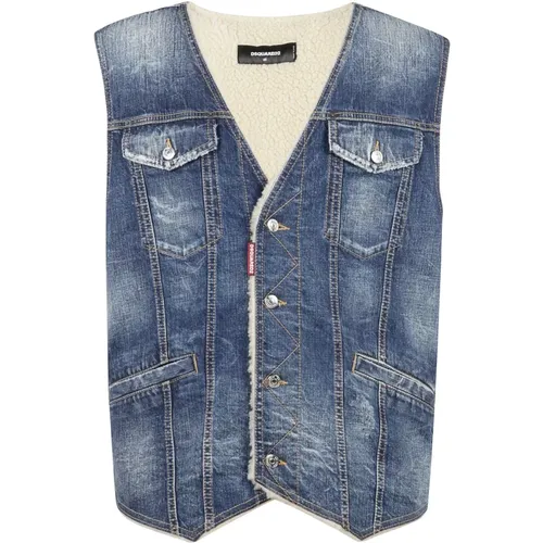 Stylish Sleeveless Jacket for Men , male, Sizes: M, S - Dsquared2 - Modalova