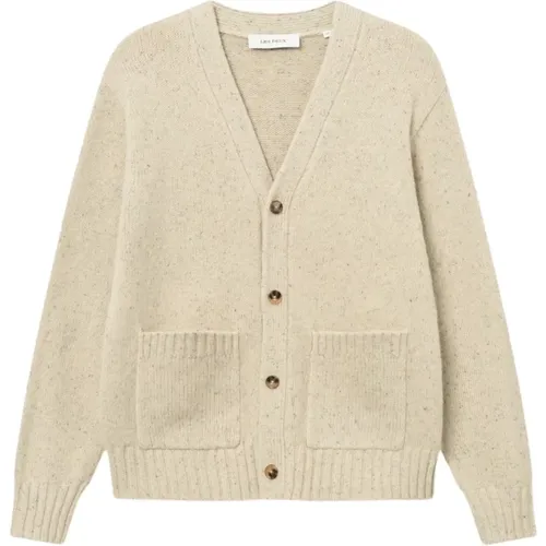 Retro-preppy Wool Cardigan in Light Sand , male, Sizes: S - Les Deux - Modalova