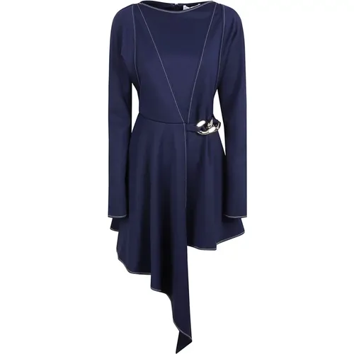 Blaues asymmetrisches Partykleid mit Ketten-Detail - JW Anderson - Modalova