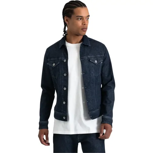 Denim Jacke , Herren, Größe: M - Replay - Modalova