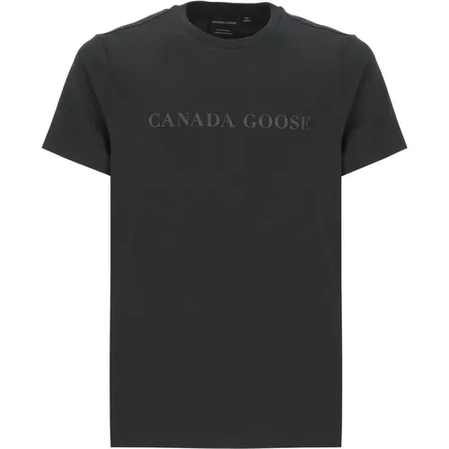 Cotton T-shirt with Logo Print , male, Sizes: XL - Canada Goose - Modalova