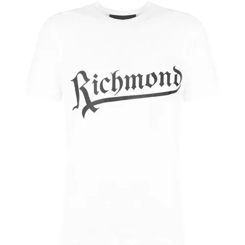 Einfaches T-Shirt mit Rundhalsausschnitt und Kurzen Ärmeln - John Richmond - Modalova