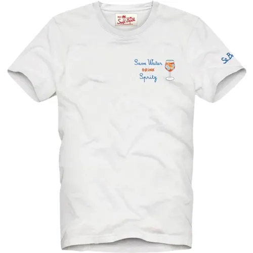 Portofino Drink Spritz besticktes T-Shirt - MC2 Saint Barth - Modalova