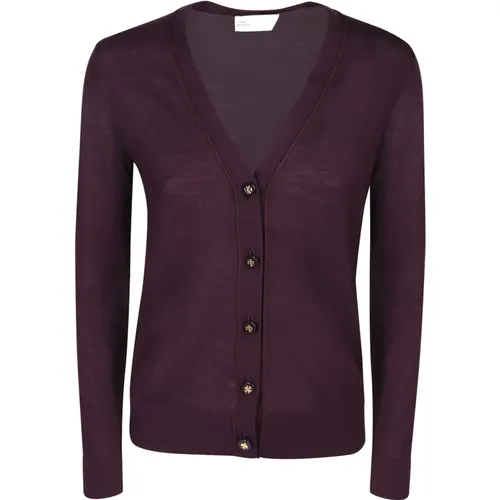 Luxurious Bordeaux Cardigan Aw24 , female, Sizes: S - TORY BURCH - Modalova