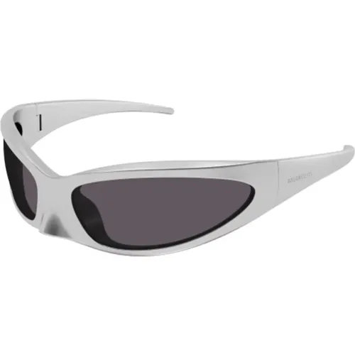 Stilvolle Silberne Sonnenbrille für Männer , Herren, Größe: ONE Size - Balenciaga - Modalova