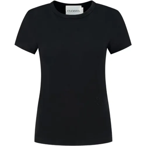 T-shirt with Round Neck and Short Sleeves , female, Sizes: S, XL, L, M - closed - Modalova