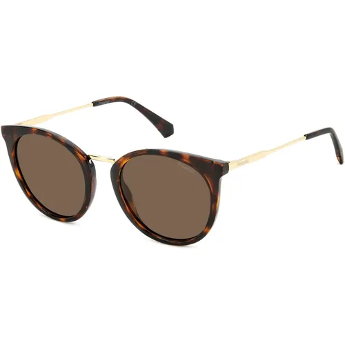 Havana/Brown Sunglasses , female, Sizes: 53 MM - Polaroid - Modalova