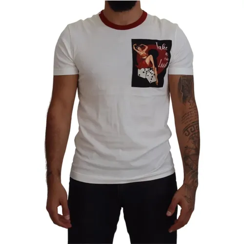 Elegantes weißes Baumwoll-T-Shirt , Herren, Größe: XS - Dolce & Gabbana - Modalova