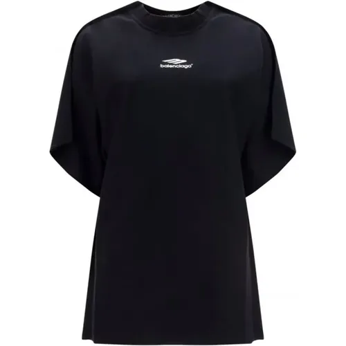 Schwarzes Logo T-Shirt für Frauen - Balenciaga - Modalova