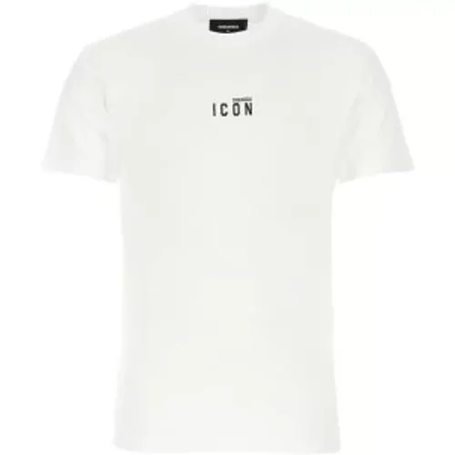 Icon Logo Weißes T-Shirt , Herren, Größe: 2XL - Dsquared2 - Modalova