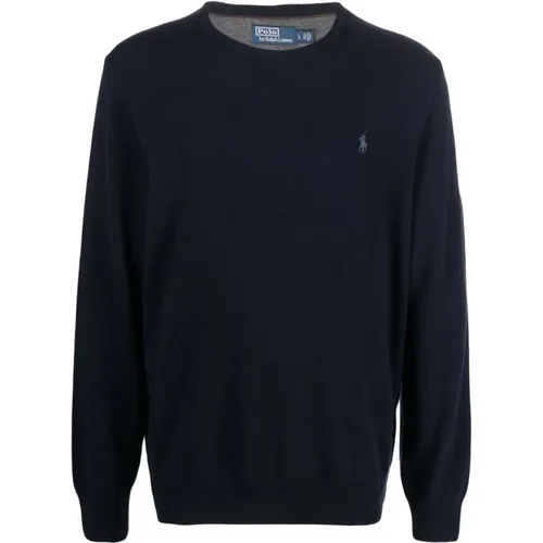 Blaue Woll-Sweatshirt Aw23 Kleidung , Herren, Größe: S - Polo Ralph Lauren - Modalova