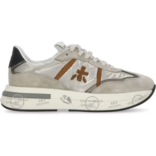 Grey White Suede Sneakers for Women , female, Sizes: 4 UK, 6 UK, 7 UK, 5 UK - Premiata - Modalova