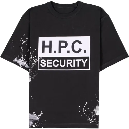 Short Sleeve T-Shirt with White H.p.c Security Seal , male, Sizes: S - Heron Preston - Modalova