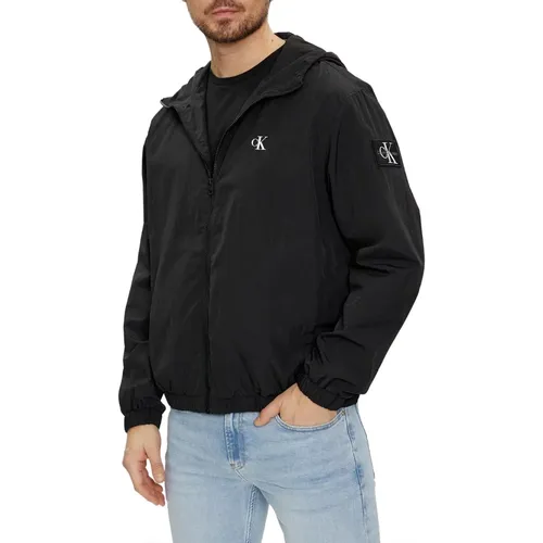 Schwarze Windbreaker Jacke , Herren, Größe: XL - Calvin Klein - Modalova