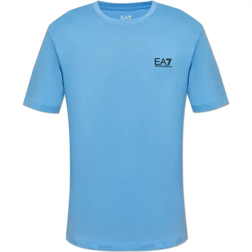 T-Shirt mit Logo , Herren, Größe: M - Emporio Armani EA7 - Modalova
