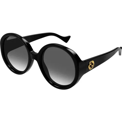 Schwarze/Graue Sonnenbrille , Damen, Größe: 56 MM - Gucci - Modalova