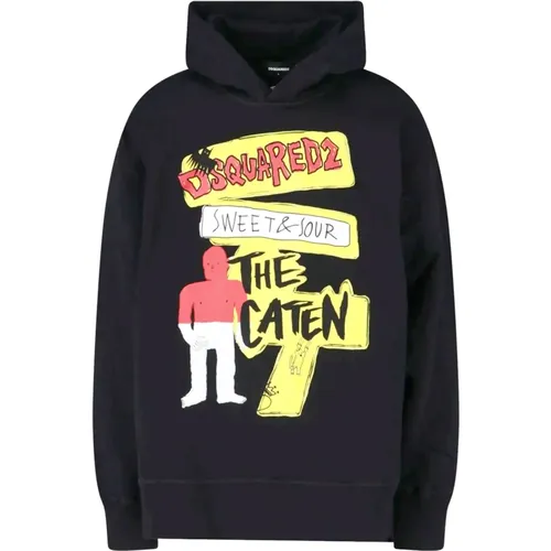 Printed Hoodie, Regular Fit, Made in Italy , male, Sizes: M - Dsquared2 - Modalova