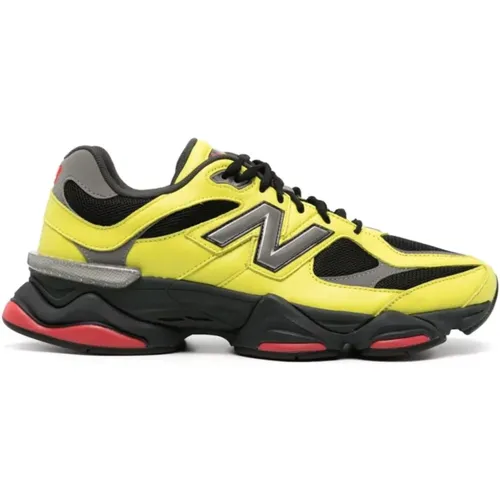 Yellow Leather Mesh Sneakers Round Toe , male, Sizes: 6 1/2 UK, 10 UK, 9 UK - New Balance - Modalova