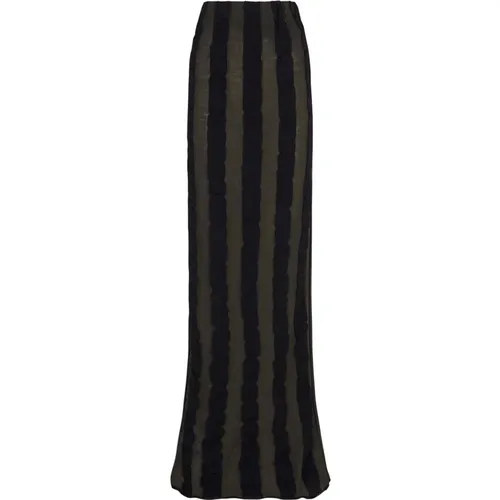 Winona, khaki and black knit skirt , female, Sizes: S, XL, L, M - Cortana - Modalova