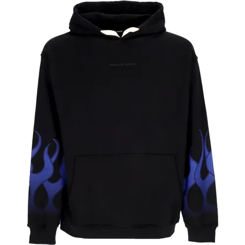 Lightweight Flames Hoodie /Blue , male, Sizes: XL, S, M, L - Vision OF Super - Modalova