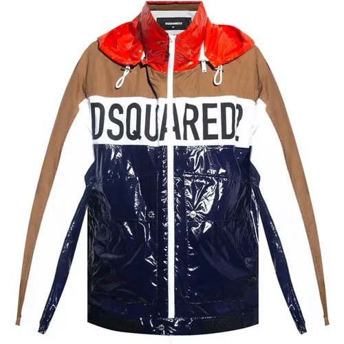 Multicoloured Panelled Windbreaker Jacket , male, Sizes: M - Dsquared2 - Modalova