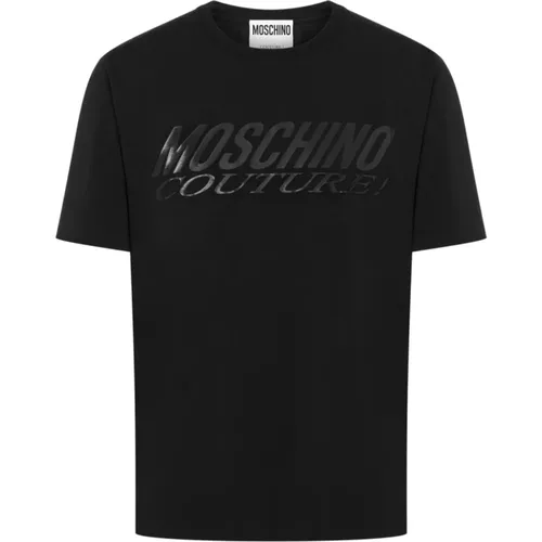 Logo Print Crew Neck T-shirt , Herren, Größe: 2XL - Moschino - Modalova