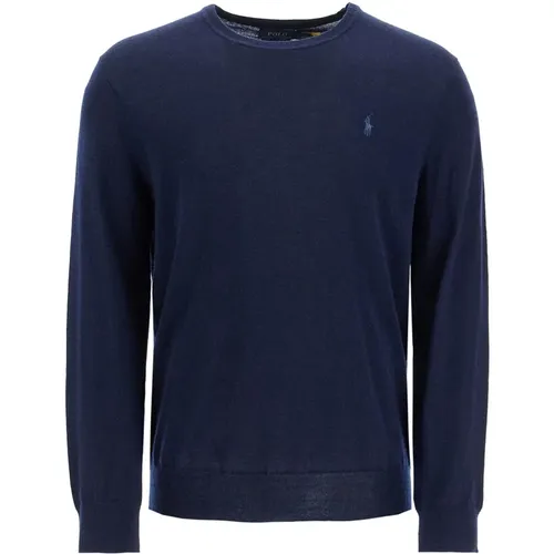 Bestickter Crewneck Wollpullover , Herren, Größe: L - Polo Ralph Lauren - Modalova