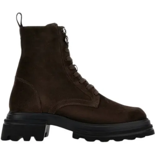 Dark Workwear-Inspired Boots , female, Sizes: 3 1/2 UK, 4 1/2 UK, 8 UK, 4 UK, 5 UK, 7 UK, 6 UK, 5 1/2 UK, 3 UK - Hogan - Modalova