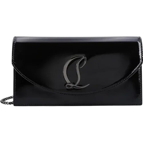 Leather Clutch with Flap Closure , female, Sizes: ONE SIZE - Christian Louboutin - Modalova