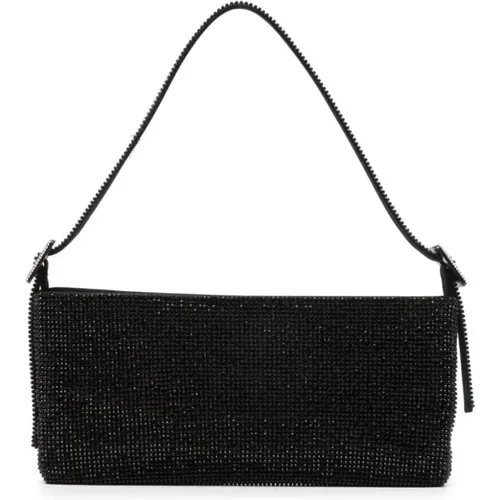 Schwarze Tasche mit Strassverzierung , Damen, Größe: ONE Size - Benedetta Bruzziches - Modalova