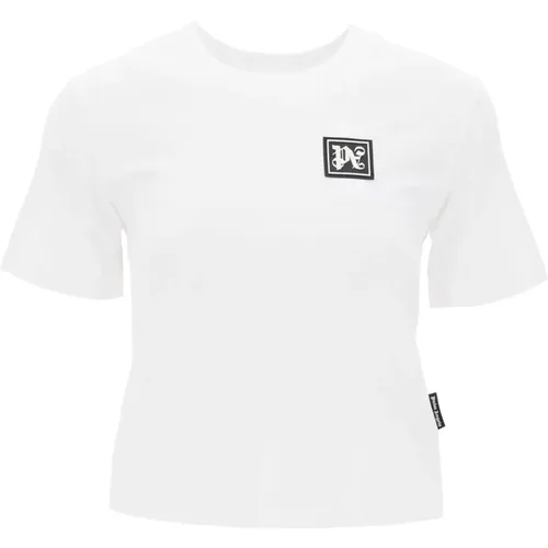 Ski Club T-Shirt mit Monogramm-Patch , Damen, Größe: S - Palm Angels - Modalova