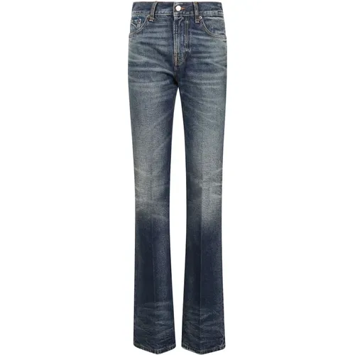 Vintage Blaue Blumige Denim Jeans , Damen, Größe: W28 - Haikure - Modalova